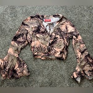 Maaji Unicorn Skies Crop Top Bell Sleeves large